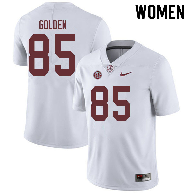 Women #85 Chris Golden Alabama Crimson Tide College Football Jerseys Sale-White